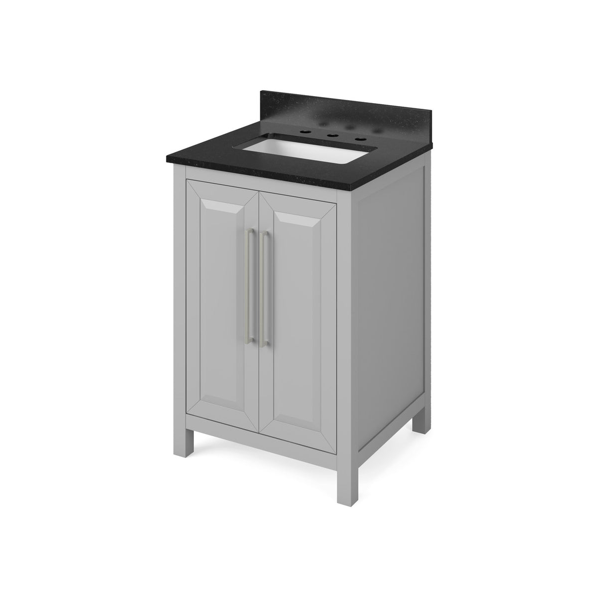 Jeffrey Alexander 24" Cade Single Bowl Vanity - Grey Cabinet with Black Granite Top