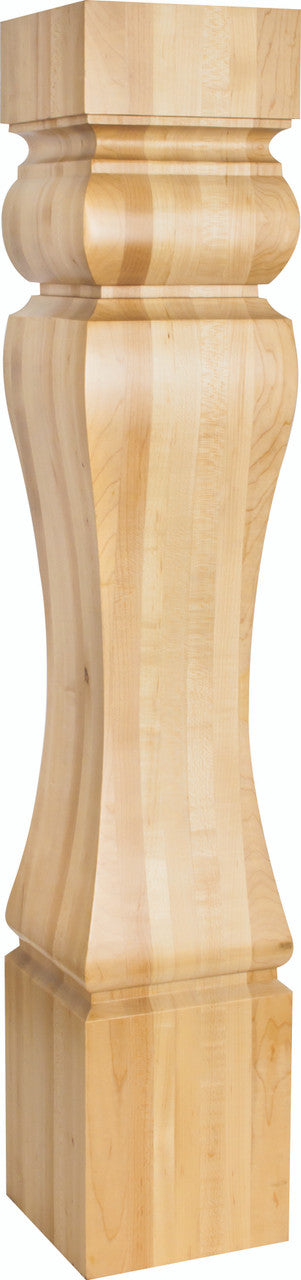 Hardware Resources P37-6.5MP: 6-1/2" x 6-1/2" x 35-1/2" Baroque Post - Rubberwood
