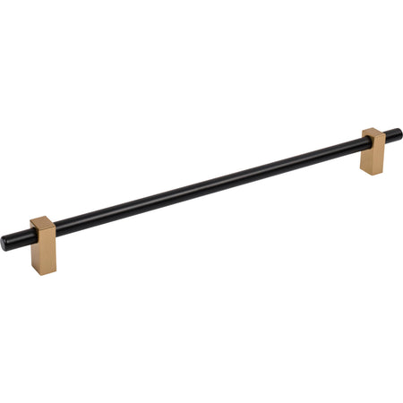 Jeffrey Alexander 478-305MBSBZ: 305mm cc Larkin Bar Cabinet Pull - Satin Bronze/Matte Black