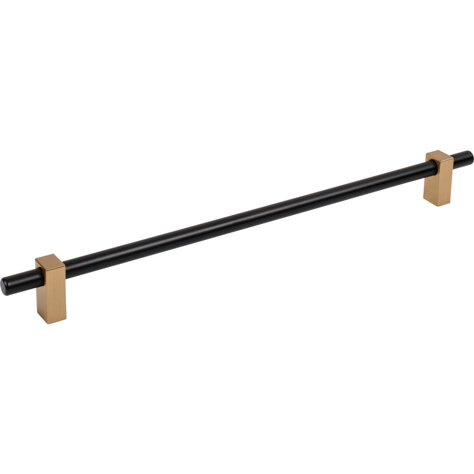 Jeffrey Alexander 478-305MBSBZ: 305mm cc Larkin Bar Cabinet Pull - Satin Bronze/Matte Black