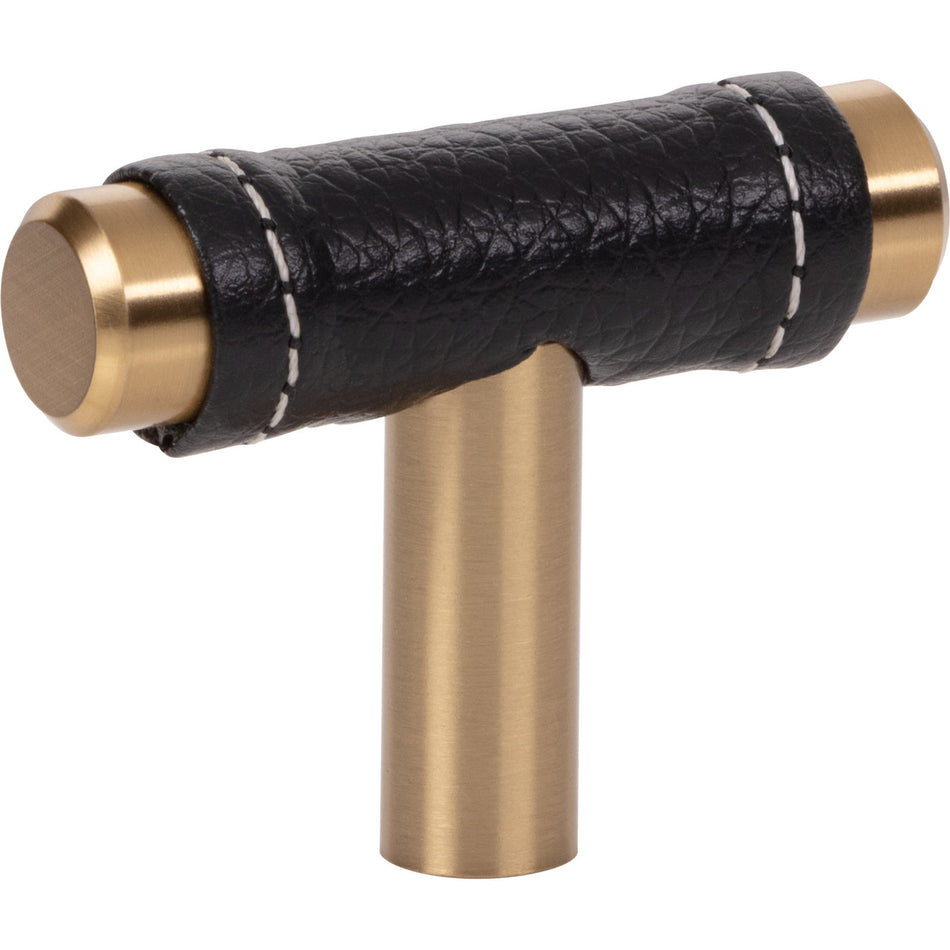 Atlas 288-BL-WB: 1-7/8" Zanzibar T-Bar Cabinet Knob - Black/Warm Brass