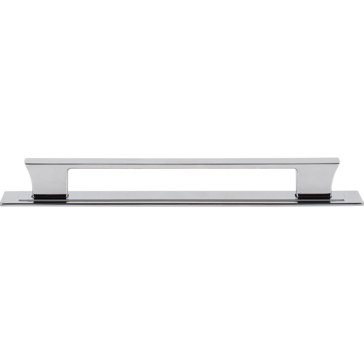Atlas A6005-CH: 7-9/16" cc Zander Bar Cabinet Pull w/Backplate - Polished Chrome