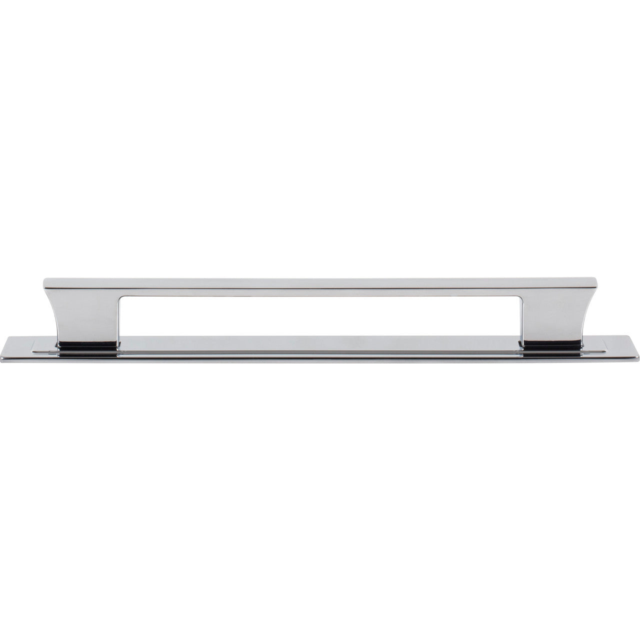 Atlas A6005-CH: 7-9/16" cc Zander Bar Cabinet Pull w/Backplate - Polished Chrome