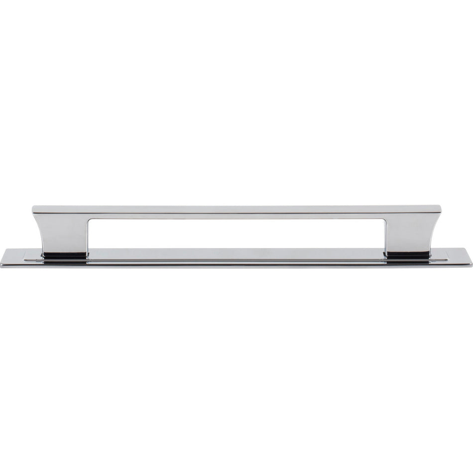 Atlas A6005-CH: 7-9/16" cc Zander Bar Cabinet Pull w/Backplate - Polished Chrome