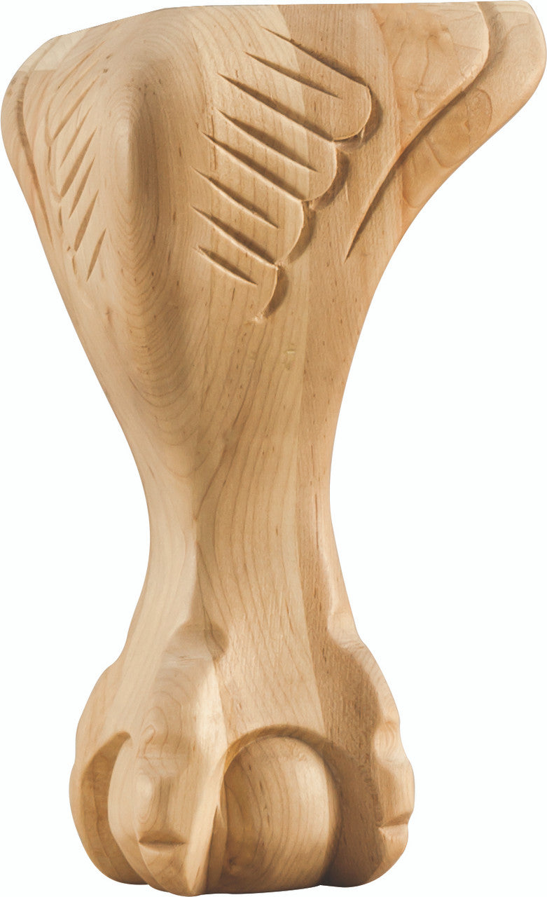 Hardware Resources WLC80OK: 4-1/2" x 4-1/2" x 8" Claw & Ball Leg - Oak
