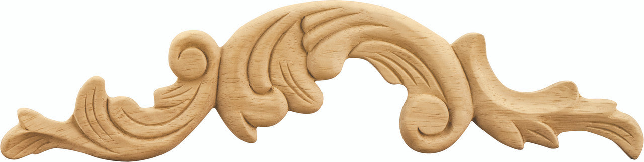 Hardware Resources APL-10-R-MP: 12-1/4" x 1/4" x 3" Acanthus Applique (right) - Maple